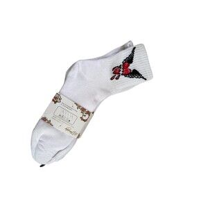 Reserved for BrittEd Hardy Crew Socks Womens One Size White 5 Pair Tattoo Heart